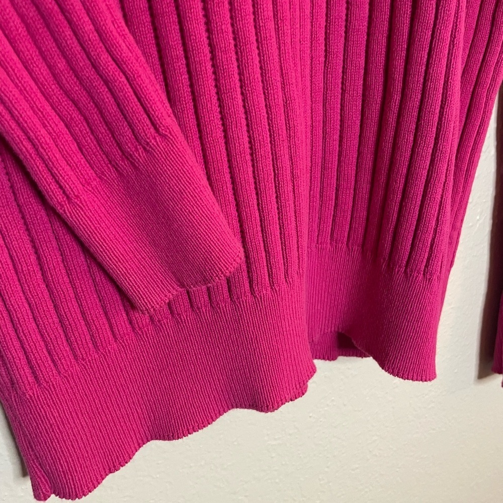 Pierre Cardin Fuchsia Ribbed Sweater - Picture 3 of 4